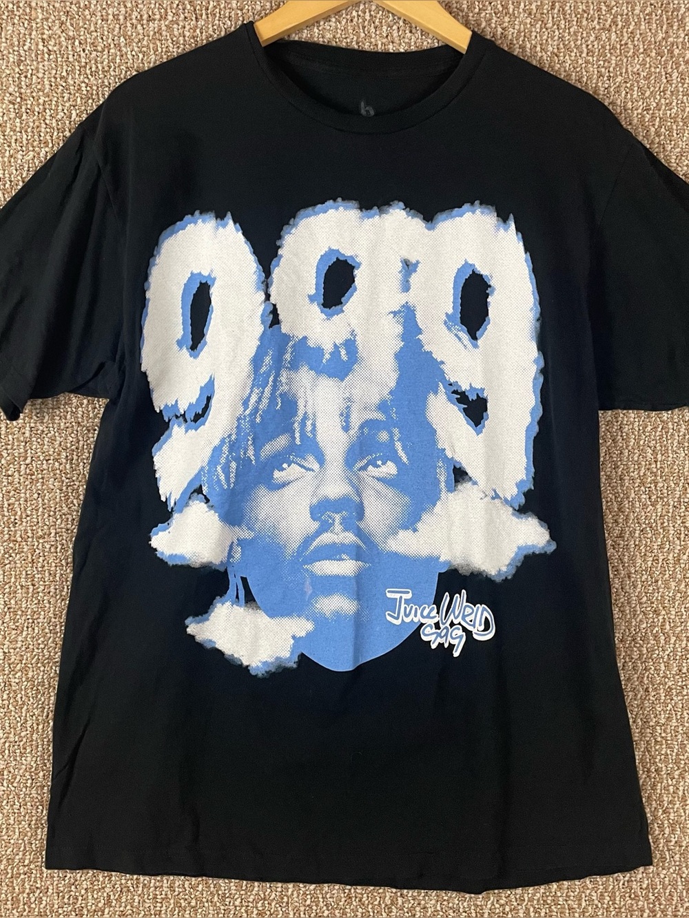 Juice WRLD World 999 Clouds T Shirt Mens Large Black Hip Hop Rap Music F199
